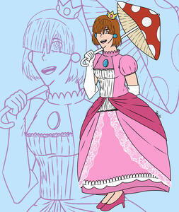 Kinoko as Princess Toadstool (MHA Fanart)